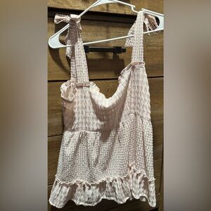 Pink Lily Blush and Cream Textured Top